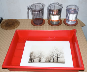 platinum-palladium printing-wet workspace